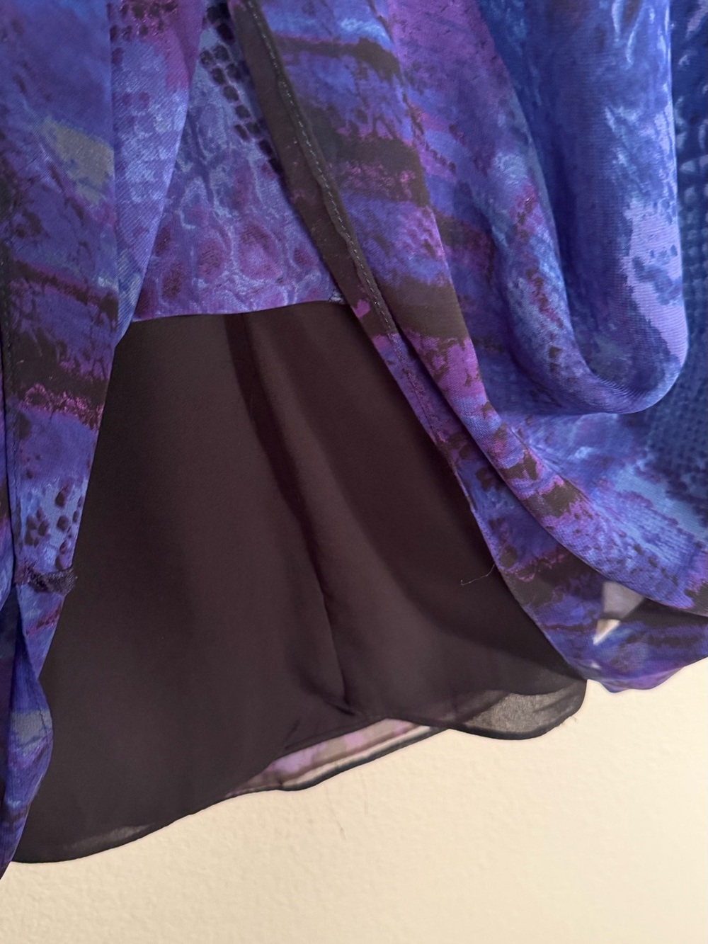 Atina Cristina Blue Purple Snake Print V Neck Tunic Dress - Picture 11 of 14